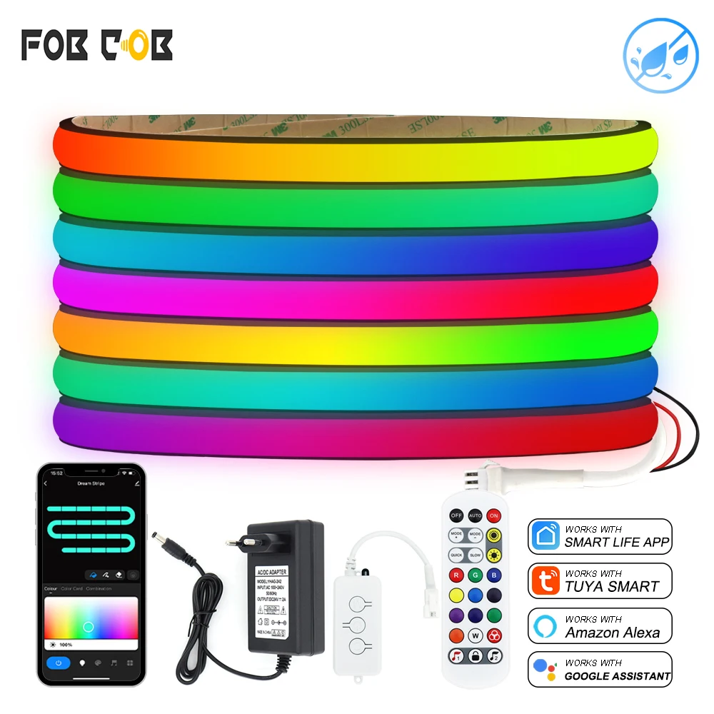 

RGB Neon LED Strip Light 24V WS2811 Address Led Tape RGBIC IP68 Waterproof Addressable LED Lights Strip Room Garden Decoration