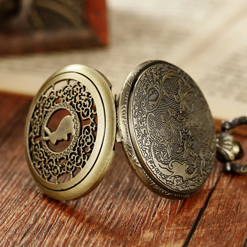 New Fashionable And Exquisite Style Antique Vintage Quartz Pocket Watch Round Case Pendant Necklace Chain Clock Gifts