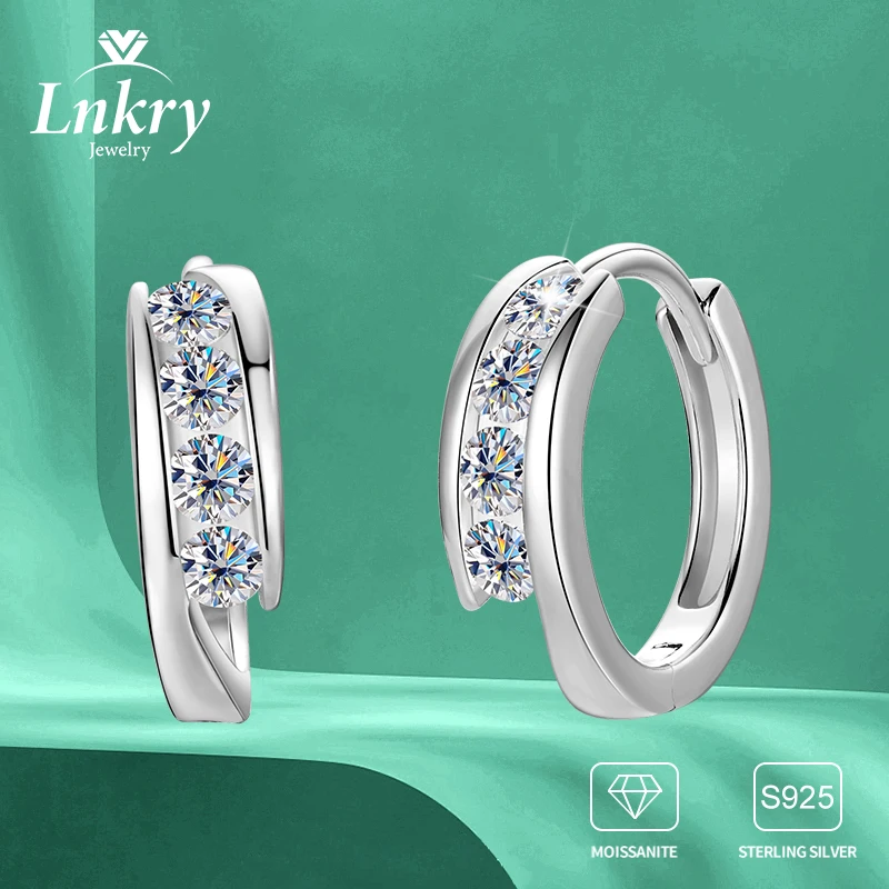 

Сертифицированные Lnkry серьги-кольца с муассанитом 0,48CTTW oorbellen, серебро 925 пробы, серьги-кольца для женщин, ювелирные изделия, подарок