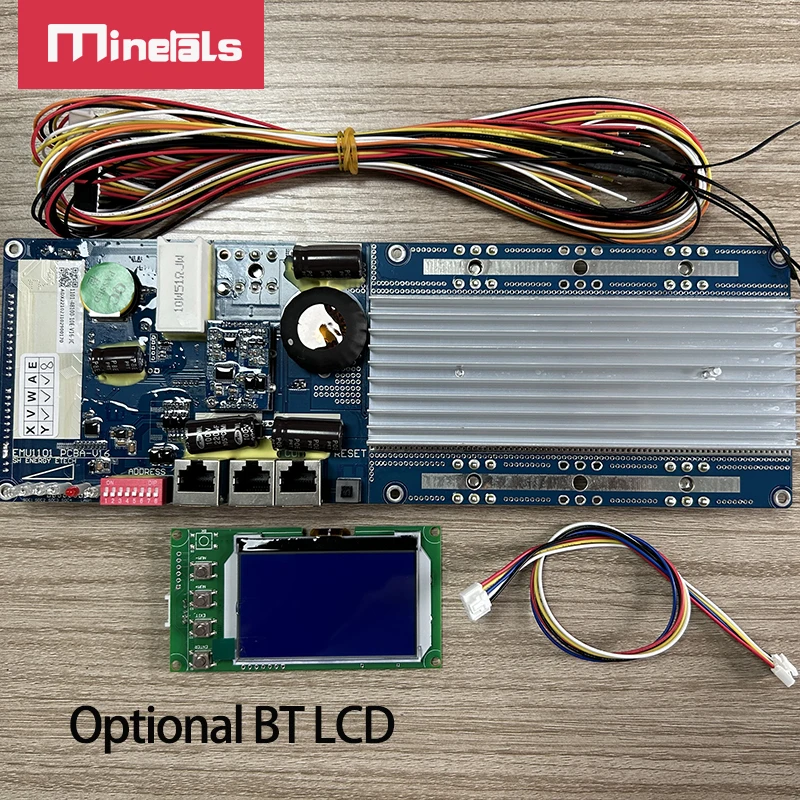 Rs485 V16 bms Bluetoothアプリと互換性があり,Canbus rs485,8s-16s 48v 24v 50a 100a 150a 200a,オプションのLCD USB