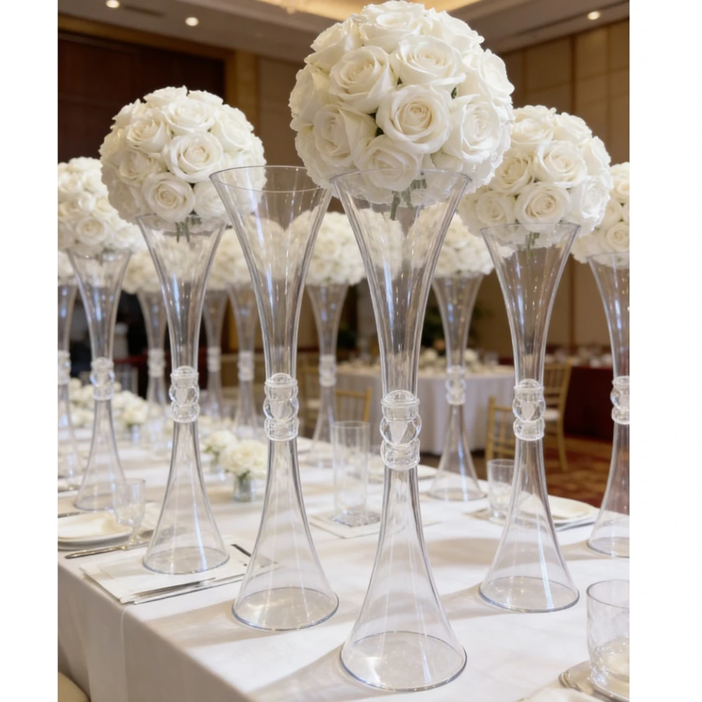 

10 шт.) 60-110 см, высококачественная акриловая ваза для цветов (F30) для свадебного декора, прозрачная, для центральных композиций