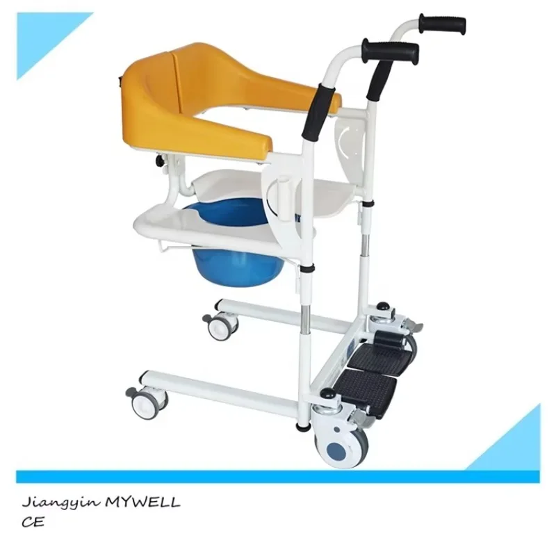MYWELL Hot Sale Adjustable Mobile Manual Lifting Rehabilitation Patient Transfer Chair For Elderly