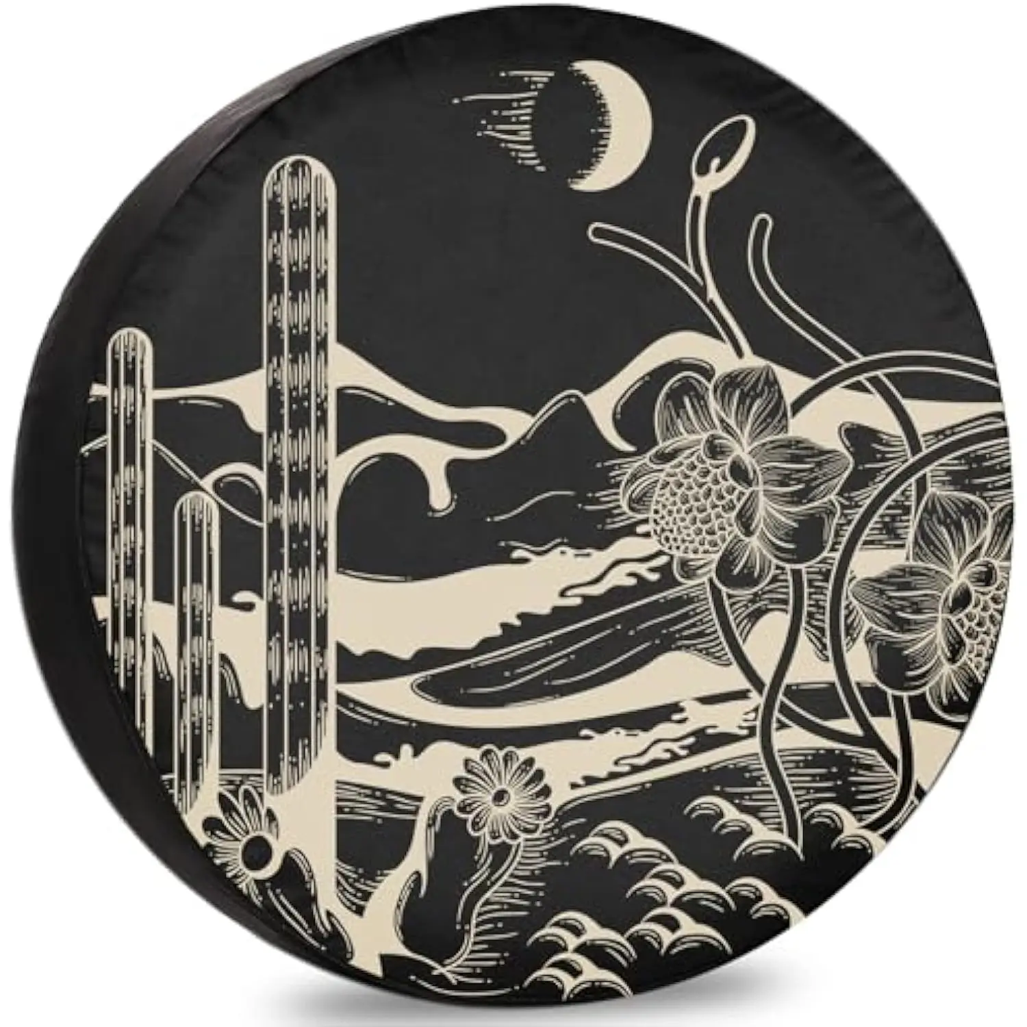 

Чехол для запасного колеса Desert Moon Cactus, ботанический, устойчивый к атмосферным воздействиям, аксессуары для прицепа для кемпинга на колесах