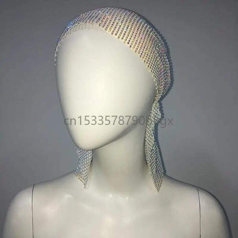 

Блеск с горло -атмосфером женщина Банданас сияет головным головным платком фестиваль карнавалов фестиваль турбанской одежды J78E