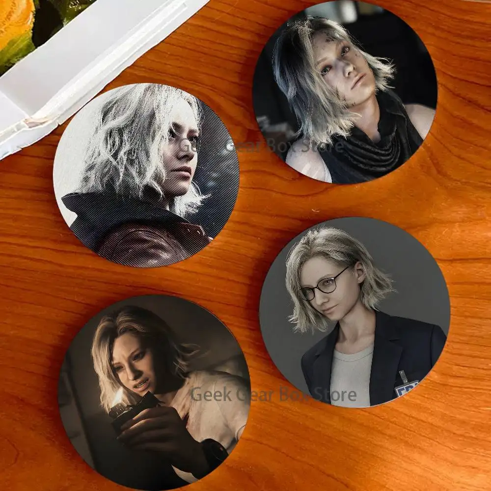 

R-Resident G-Grace A-Ashcroft Cartoon Anime Cute Wooden Coaster Coffee Shop Beverage Shop Family Restaurant Cafe Decoration