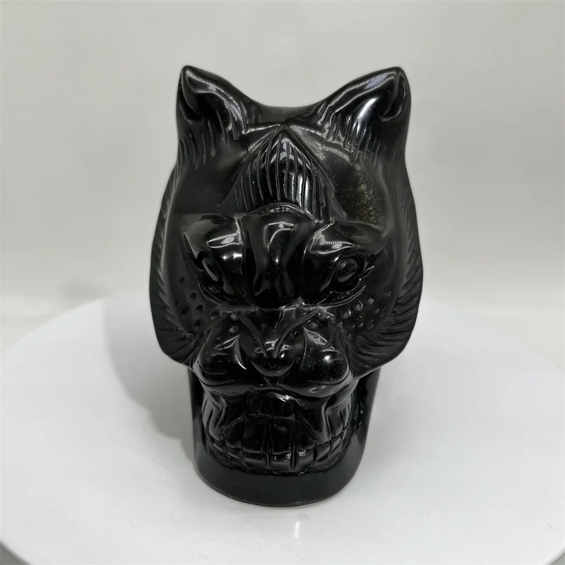 Wholesale Hand Carved High Quality  Healing Stones Leopard Head Animal Crystal Crafts For Gifts