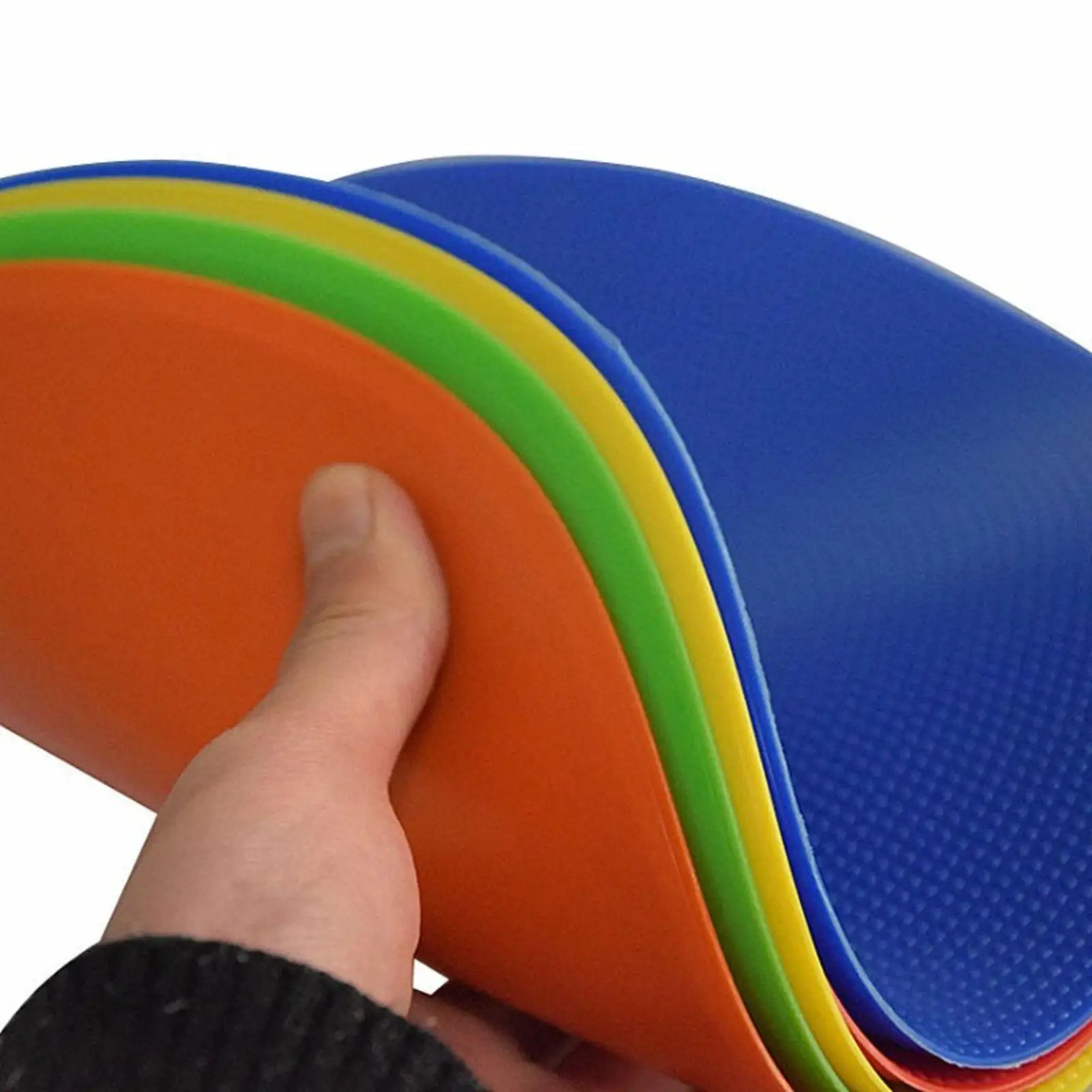 

Multicolor Round Flat Markers Flexible Non Slip Football Cones Set for Soccer Agility Sports Training