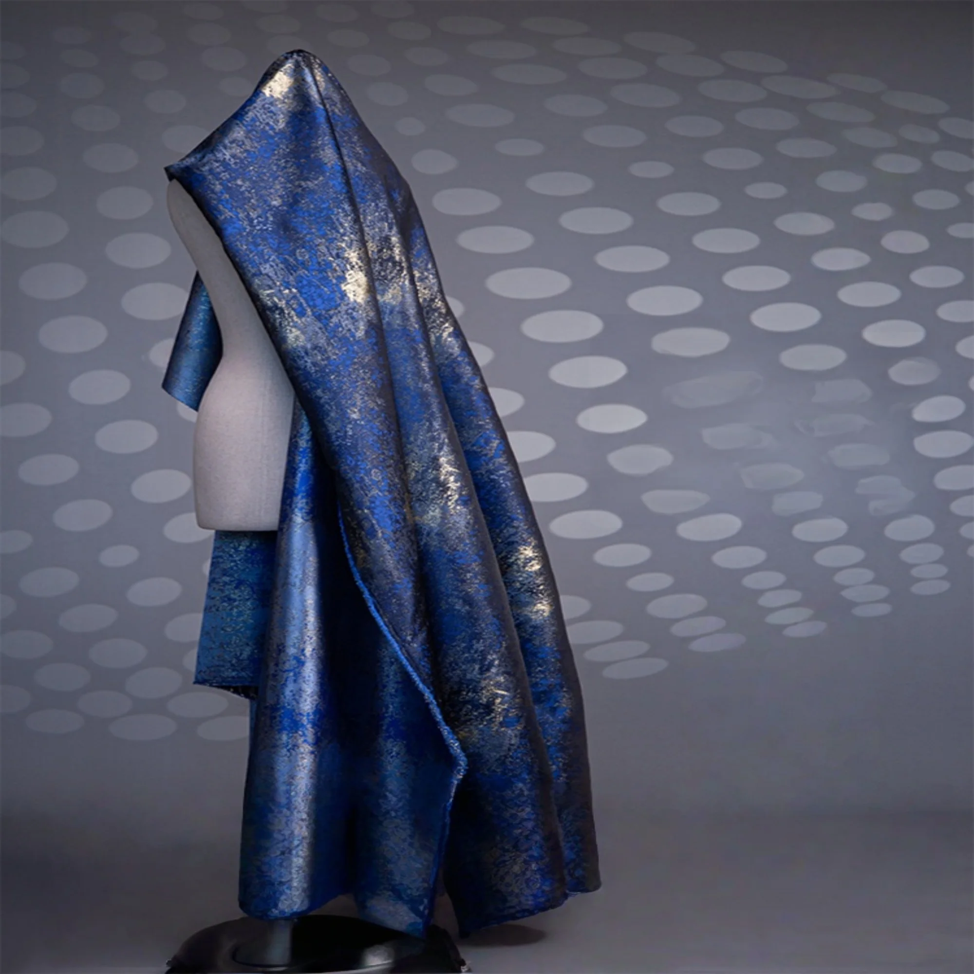 

0.5 meter width 66.92 inches blue silver thread brocade fabric,jacquard crafts fabric,for dress material,Cheongsam fabric