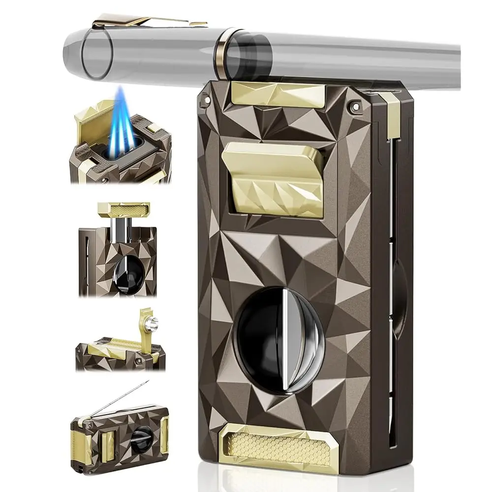 

Ailexpress Recommendation - All-in-one Butane Torch Lighter with Cutter, Punch, Holder, Draw Enhancer Tool, and Triple Windproof