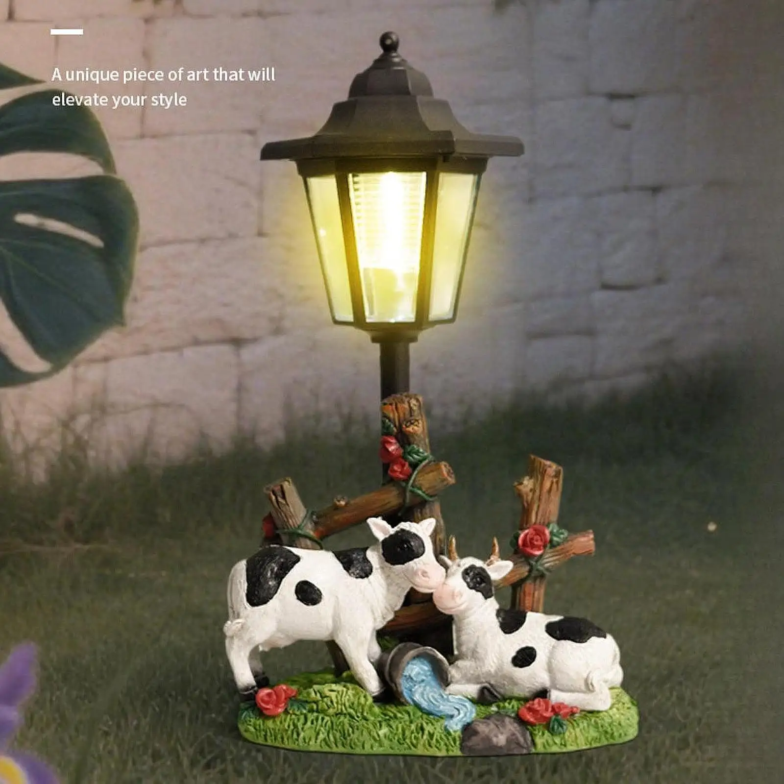 Figurines solaires de jardin, sculptures d'animaux, statues en résine, décoration pour jardin extérieur, cour, patio et ornements de jardin