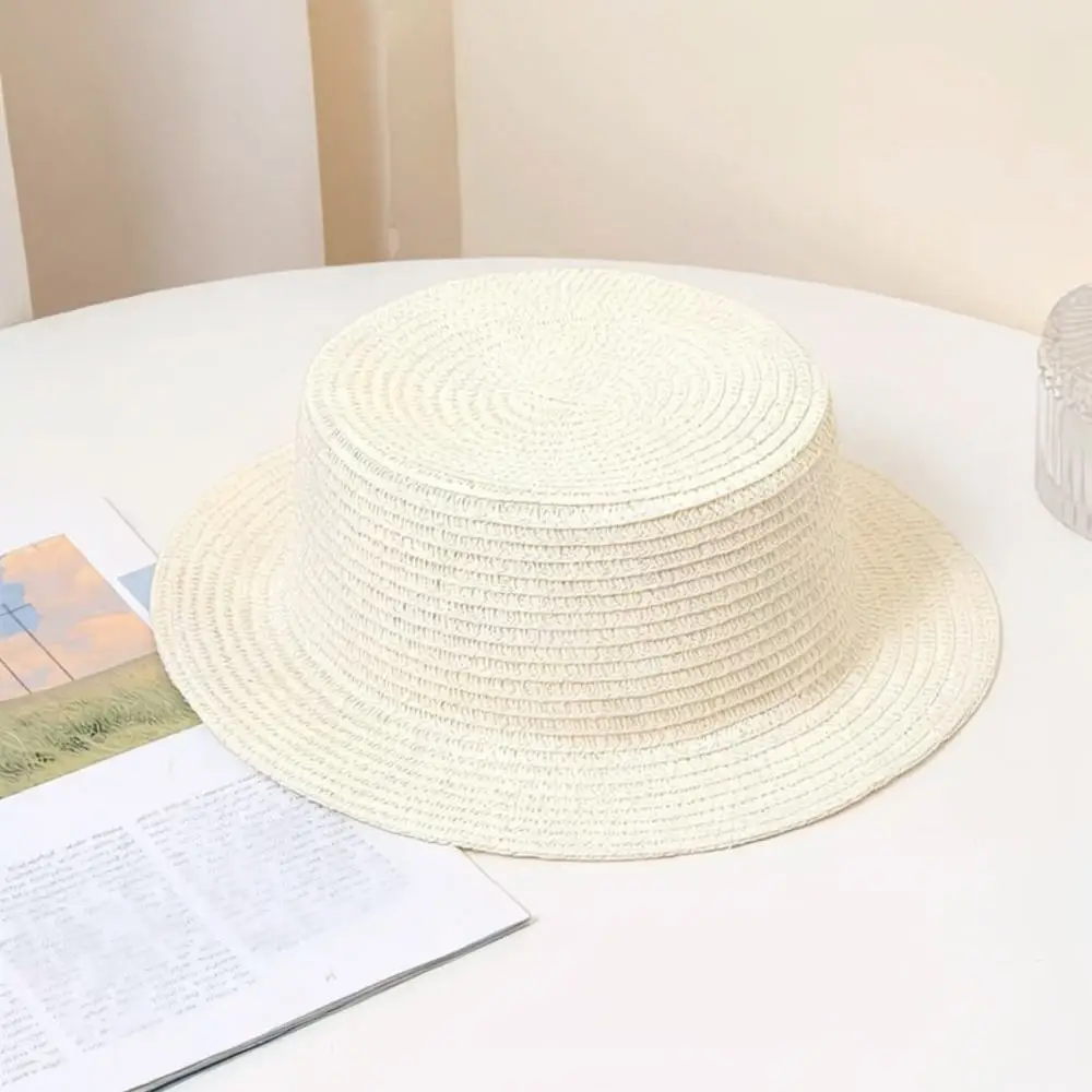 Handmade DIY Straw Hat Base Wide Brim Fedora For Summer Beach Sunshade Foldable Natural Style Crafting Cap