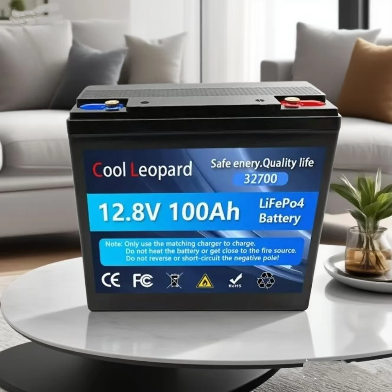 

New Lithium Iron Battery 32700 12.8V 100Ah LiFePo4 Phosphate Battery Built-in 100A BMS for Solar Marine Overland Off-Grid