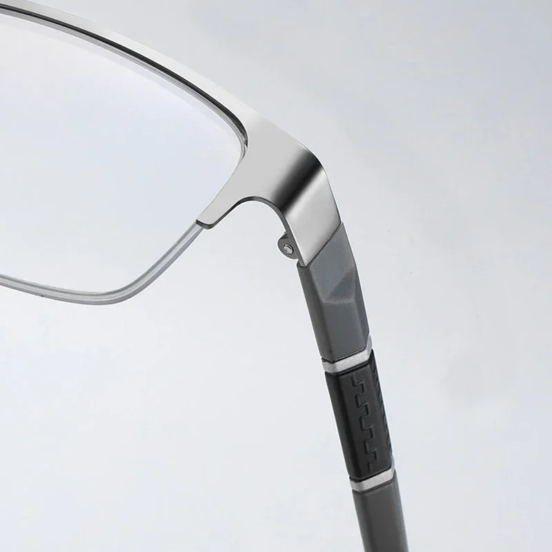 Metall Business Photochrome Myopie Brille Klassische Halb Rahmen Anti-blau Licht Brillen Outdoor High Definition Nahe Anblick Gläser – Detail 10