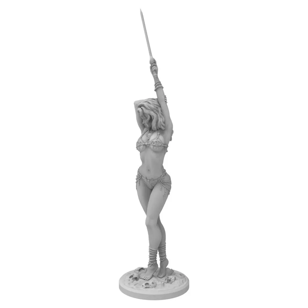 1/24/12/6 A fit female warrior wielding a sword, a sexy girl resin model kit, 3D printed gray statue, unpainted and unassembled.
