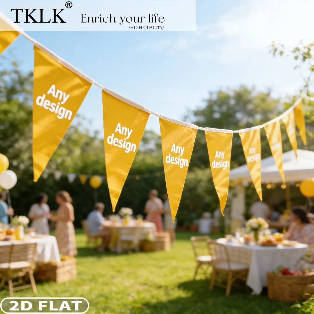 

2D FLAT 10/20pcs Customized Bunting Flags on String, Sizes 5.51x8.27inch/7.87x11.81inch, Polyester Outdoor Decor Flags for Yard