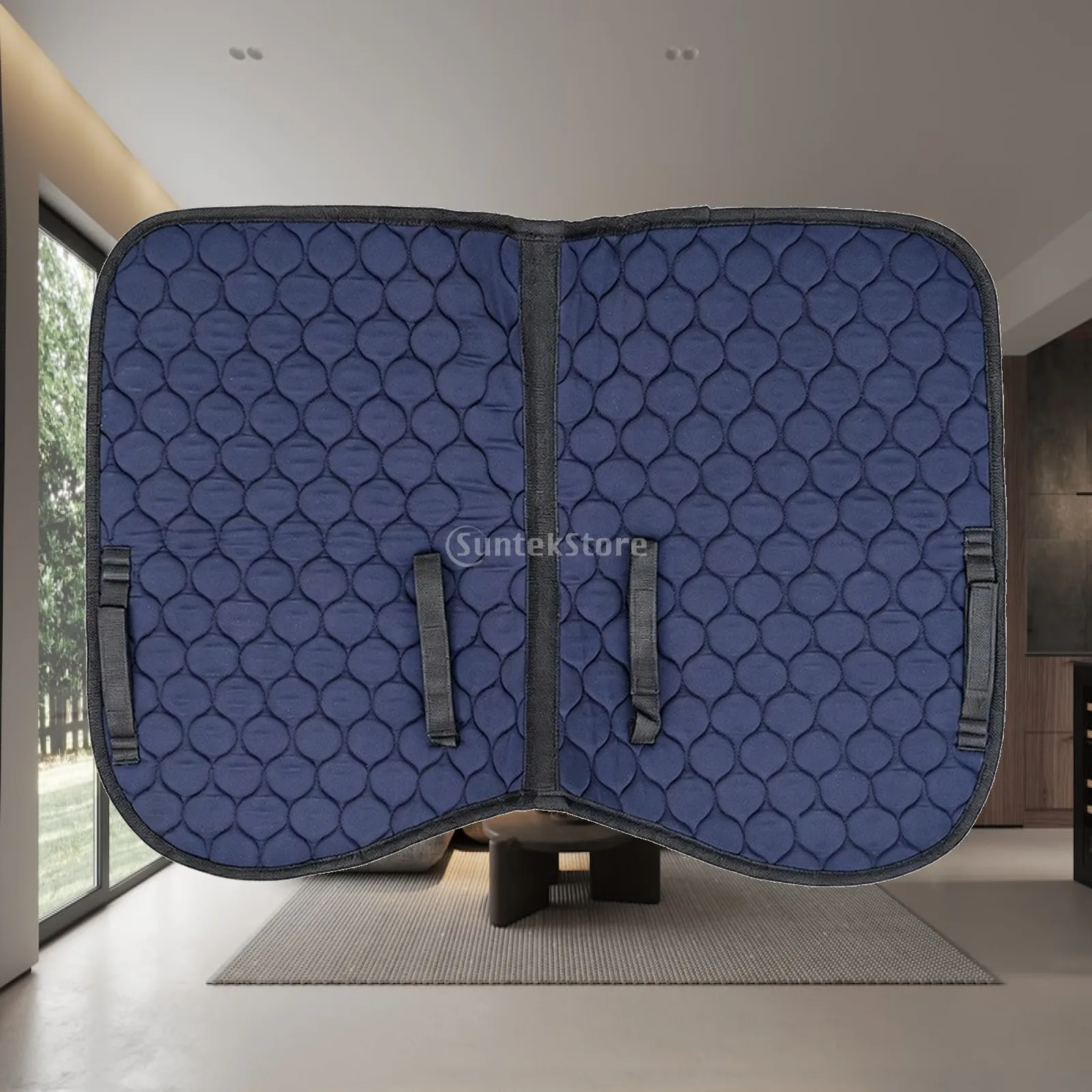 Equestrian Saddle Pad for Horses with Quilted Padding and Secure Straps for Daily Riding