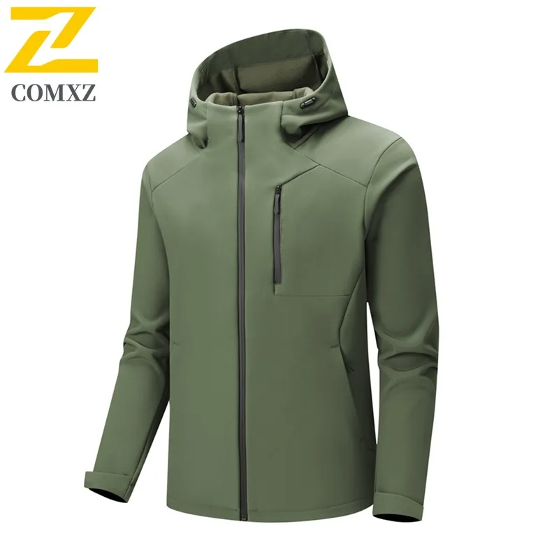 

COMXZ брендовая альтернативная многоцветная весенняя куртка мужская американская универсальная трехстойкая повседневная куртка из софтшелла с капюшоном