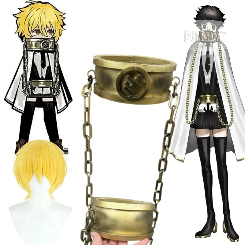 Accesorio de Cosplay Hecho a Mano de Sora de Limbus Company, Disfraz de Don Quijote, Anillo para el Dedo Índice, Grillete para Cuello y Muñeca con Cadena, Hecho a Mano