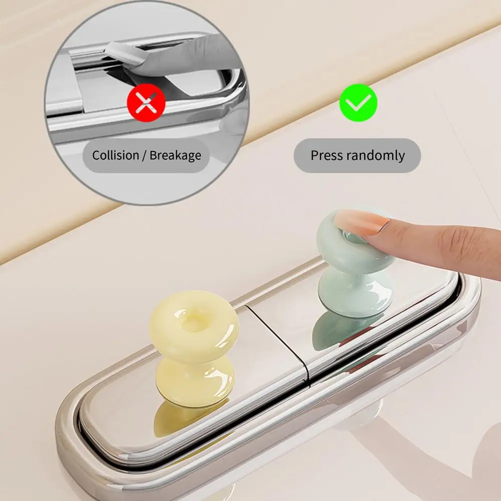 Cute Creative Bathroom Supplies Long Nails Dedicated Water Tank Button Sticker Donut Toilet Flush Button Button Flush Lift Cover