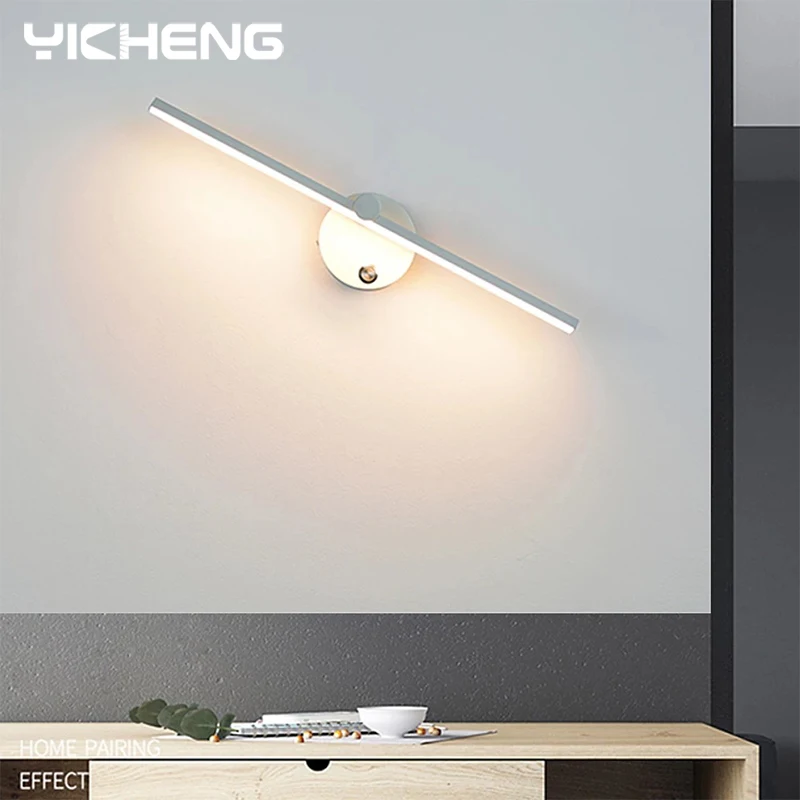 300°Rotatable Bedside Lamp with Switch Indoor Wall Lamp LED Light 40cm Nordic LED Mirror Front Light For Home Bedroom Decoration - Image 6