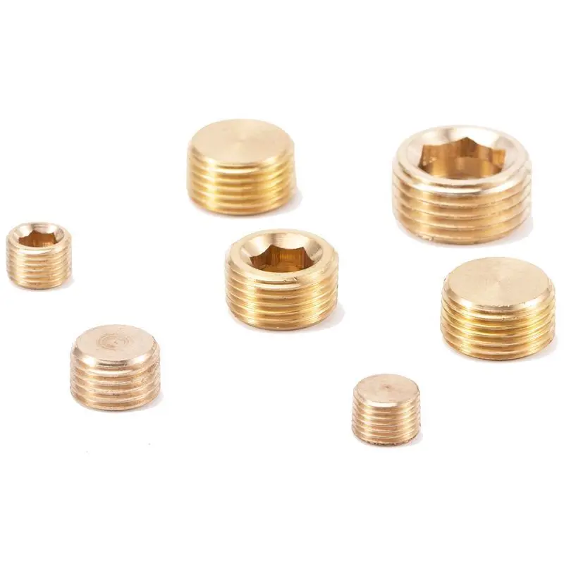 1/16, 1/8, 1/4, 3/8, 1/2, 3/4, 1 inch, British standard pipe thread, hexagon socket brass male thread plug fitting
