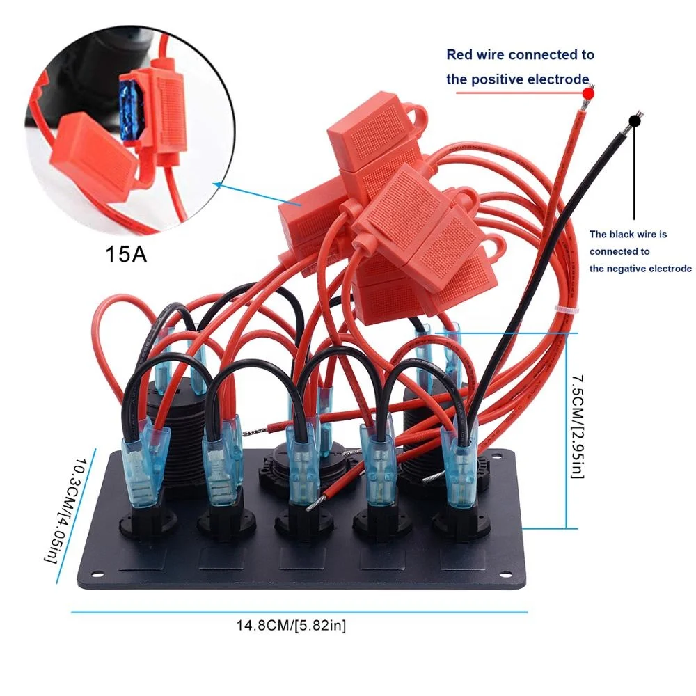 حقيقي التحكم البحري الرقمية مقاوم للماء 5 عصابة نظام الروك لوحة مفاتيح السيارة مقاوم للماء قارب RV لوحة التبديل