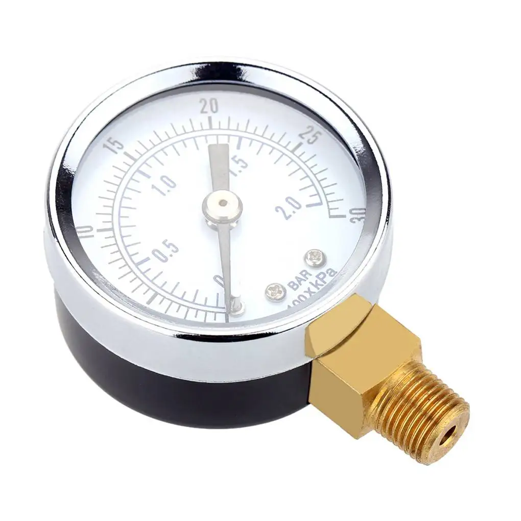 Mini Portable 0-30 PSI 0-2bar NPT Oil Water Pressure Gauge Double Scale Air Compressor Hydraulic Pressure