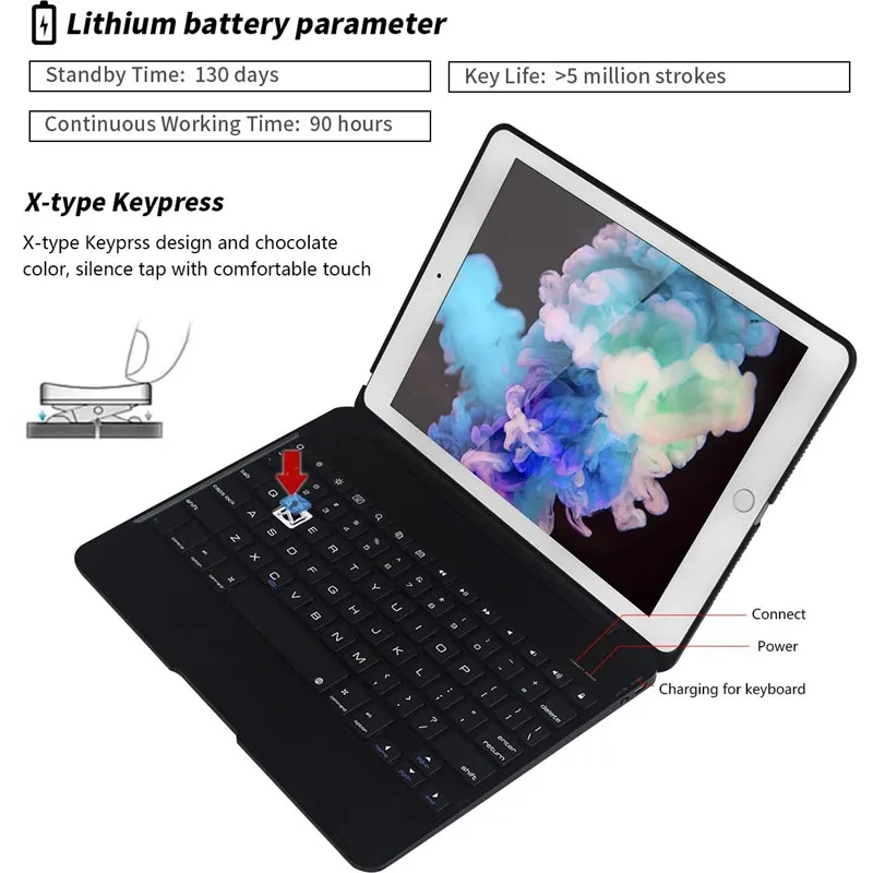 Para ipad mini 4 mini 5 caso com teclado a1538 a2124 abs sem fio funda para ipad mini 6 a2569 teclado bluetooth choque coque