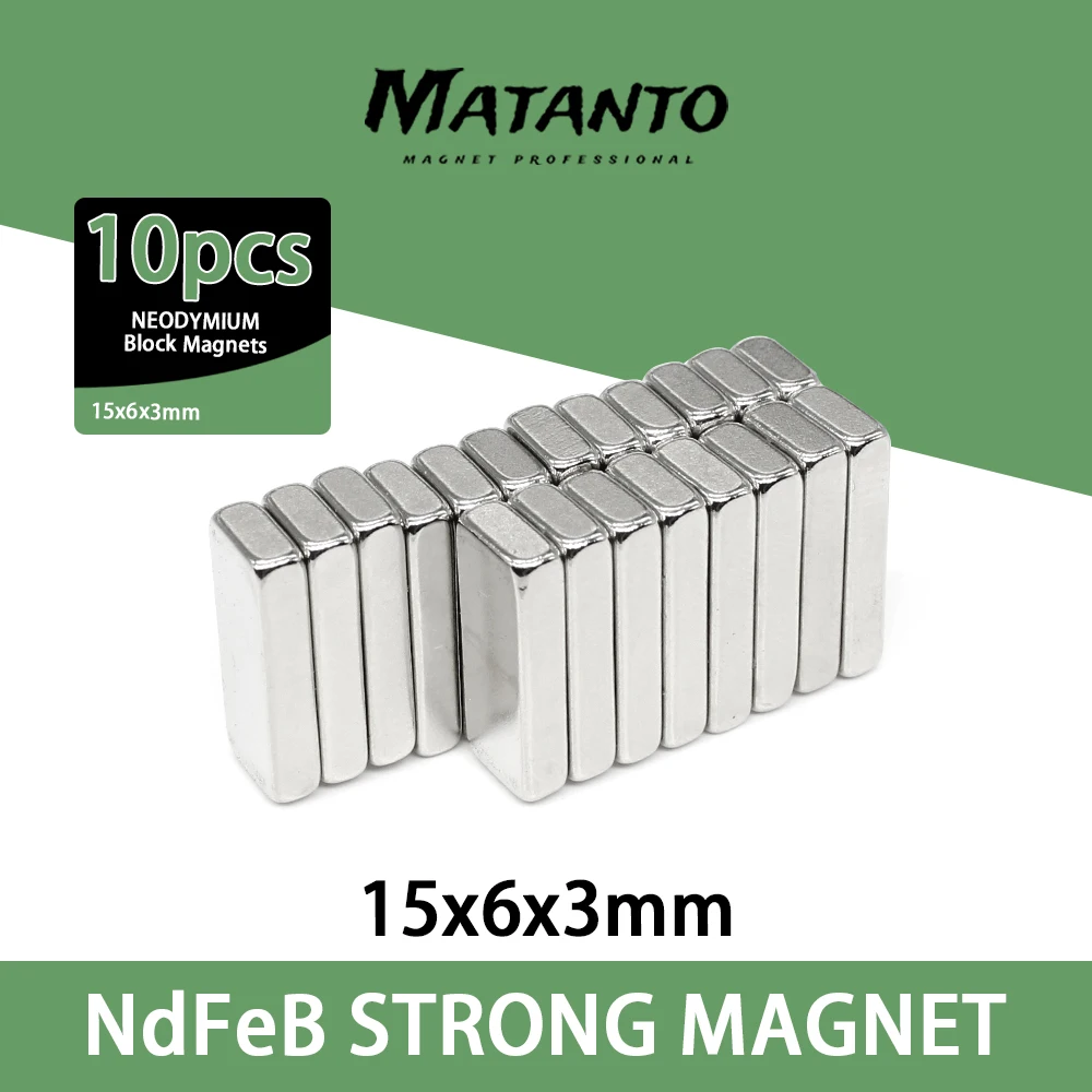 

10~500PCS 15x6x3 mm Strong Rare Earth Magnet Thick 3mm Block Rectangular Magnetic 15x6x3mm Permanent Neodymium Magnets 15*6*3