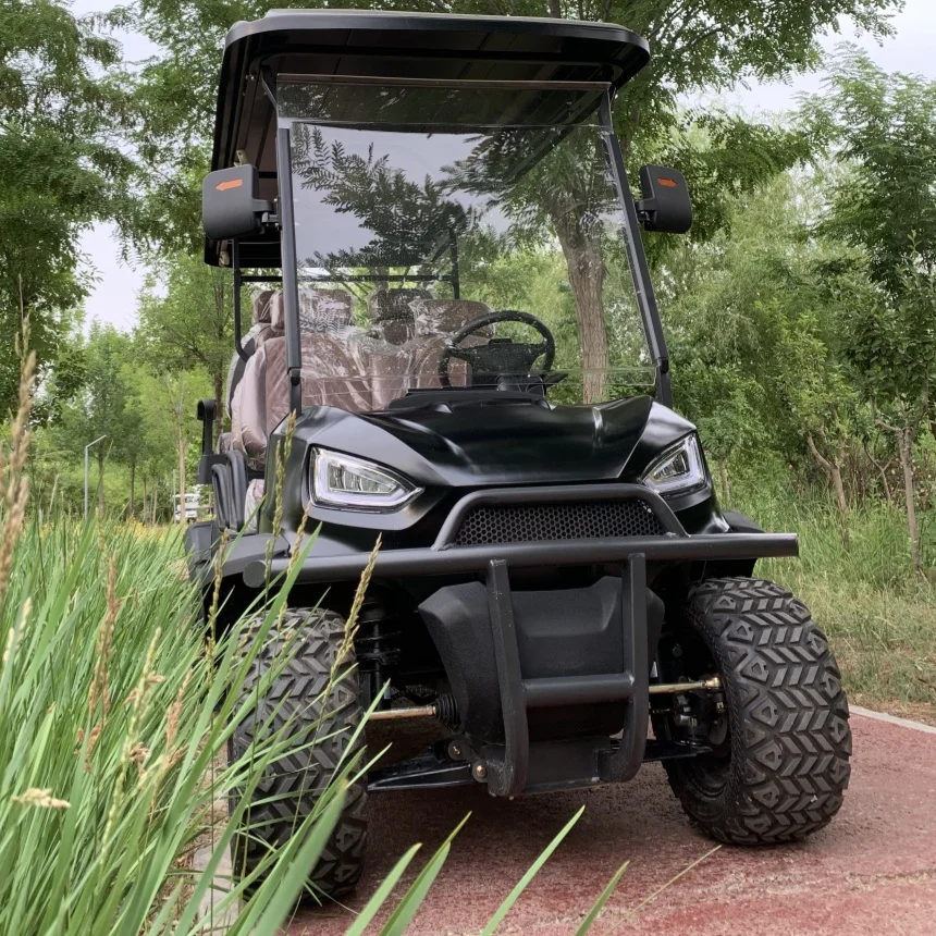 Cheap 4 Wheel 2 4 6 Seater Club Sightseeing Cart Electric Golf Cart With Touch Screen Multimedia Player Light Auto Park System