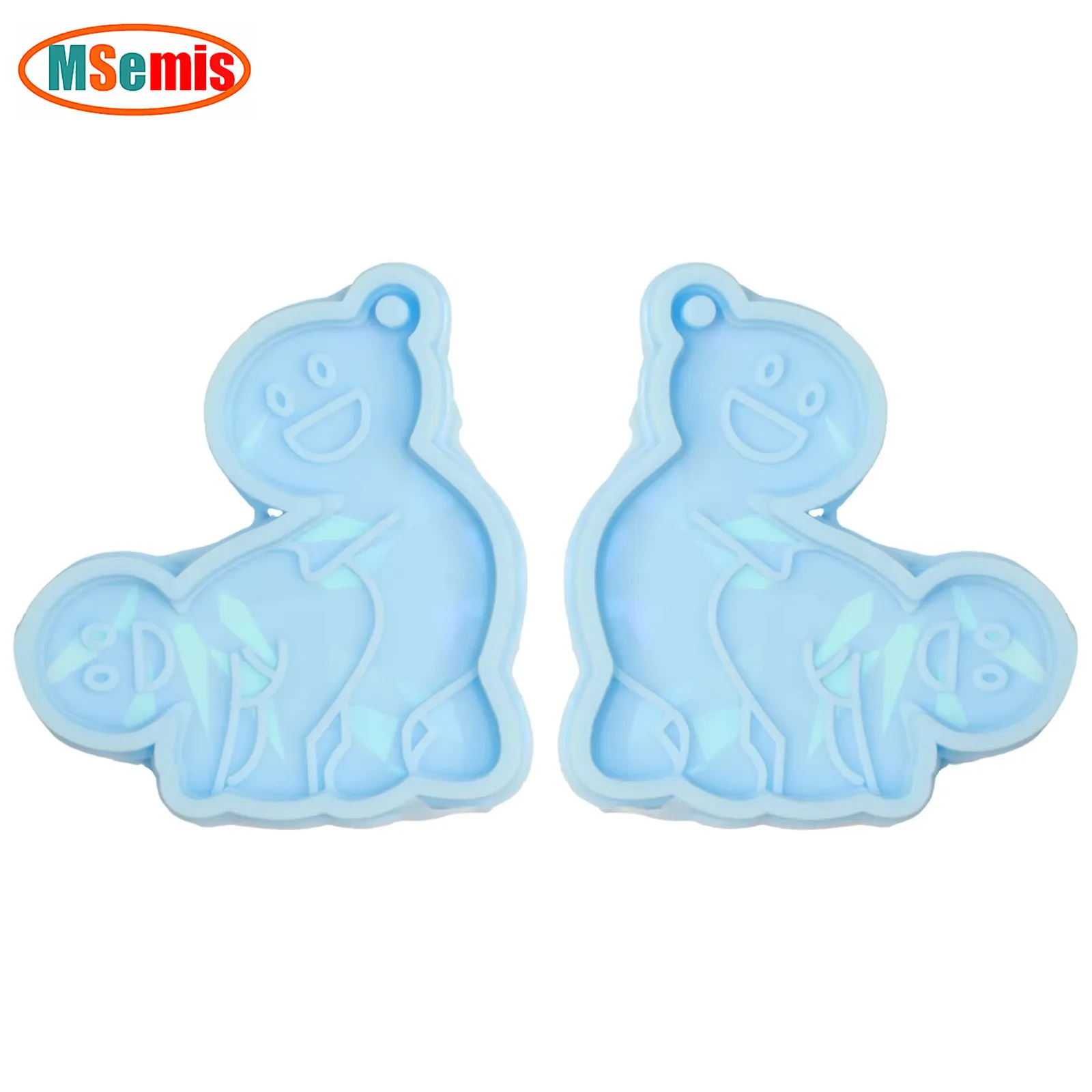 

2Pcs Shiny Holographic Silicone Cake Mold Prank Mold Funny Decoration Keychain Charm Prank Gift