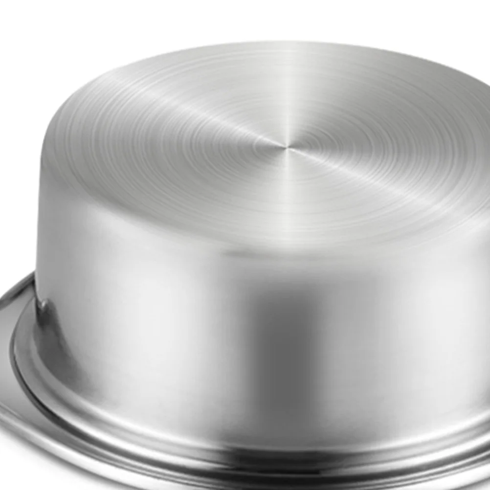 

1pc 16 Cm Stainless Steel Hot Pot For Induction Cooker Food Grade Steel Stewpot Silver Electromagnetic