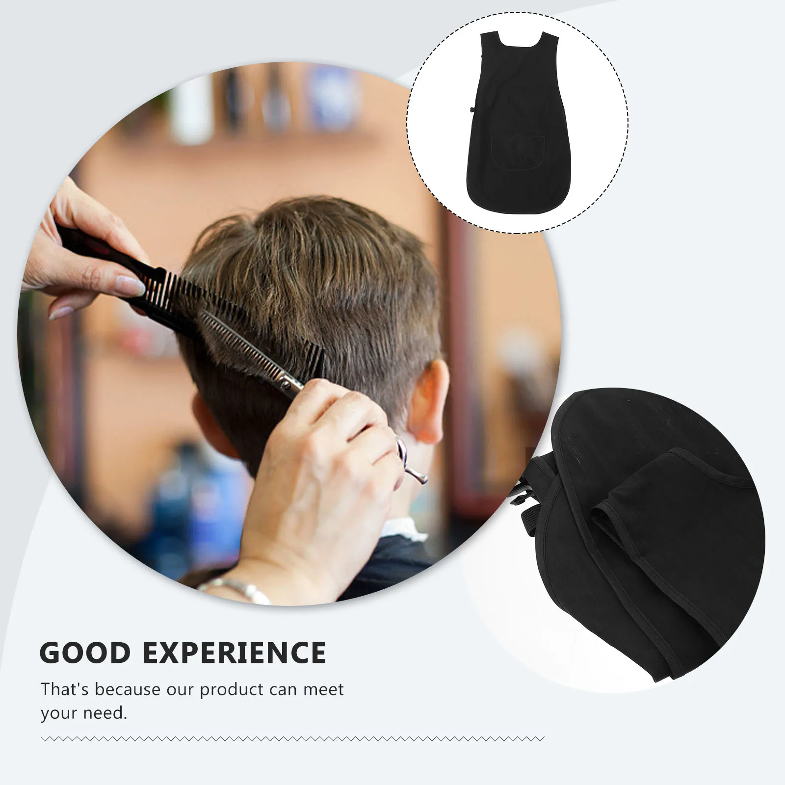 

Bib Apron Double Straps Barber Hair Stylist Salon Kitchen Equipment Polyester Black Clothes Accessories