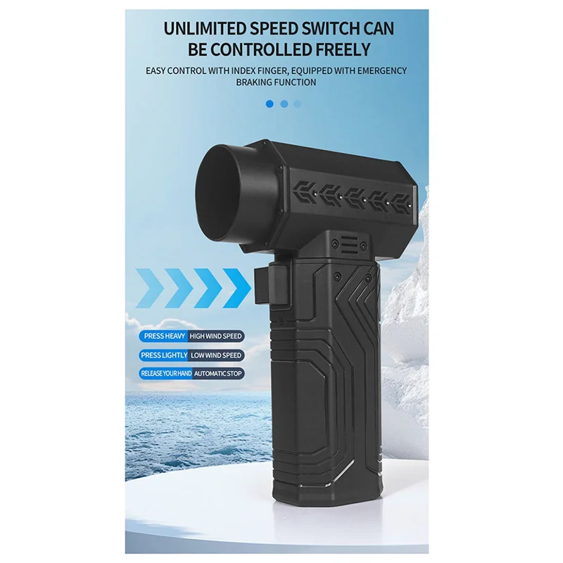 B08B-450000RPM 전기 공기 살포기 충전식 공기 송풍기 강한 바람 600G 자동차 청소 스노우 블로어 용 추력 공기 압력