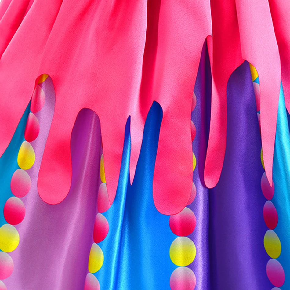 Purim Day-disfraz de arcoíris para niña, vestido de princesa con estampado de piruleta, diadema, ropa de fiesta de cumpleaños, 2-9 años