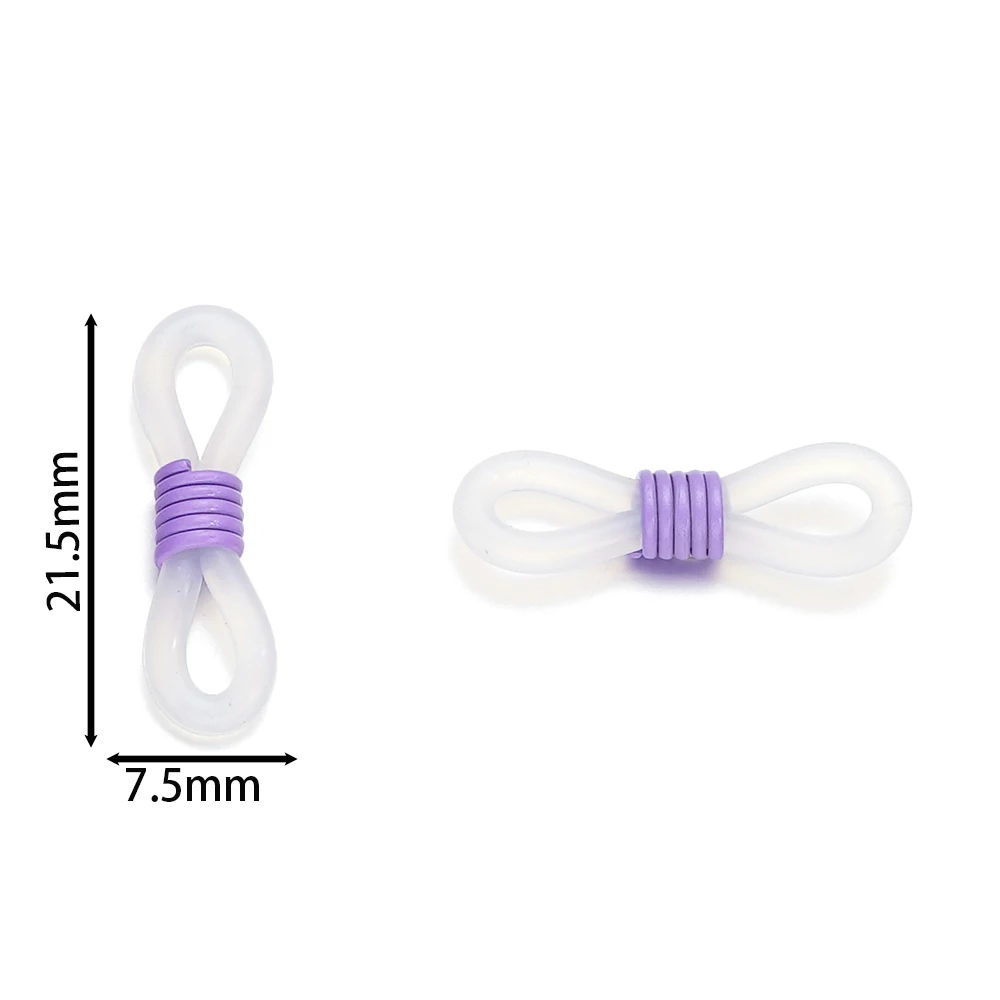 50pcs Eyeglass Chain Ends Adjustable Spring Silicone Ends Connectors for Eye Glasses Holder Necklace Chain DIY Jewelry Making view 2