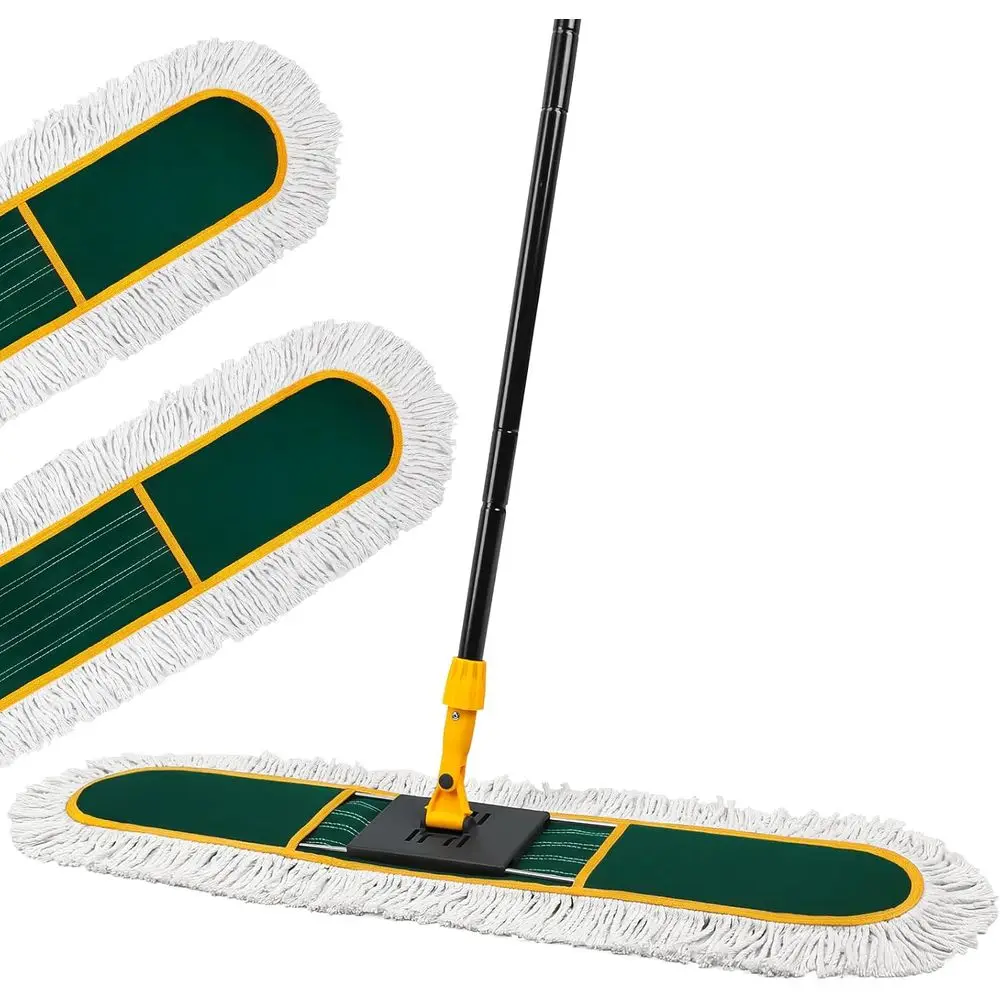 

Extra Large Floor Duster with 2 Replacement Pads, 60 Long Handle Heavy Duty Industrial Wet&Dry Flat Mop for Hardwood, Marble, La