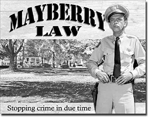 Andy Griffith Show Mayberry Law Barney Fife Classic Tv Retro Wall Art Decor Metal Tin Sign 8X12In