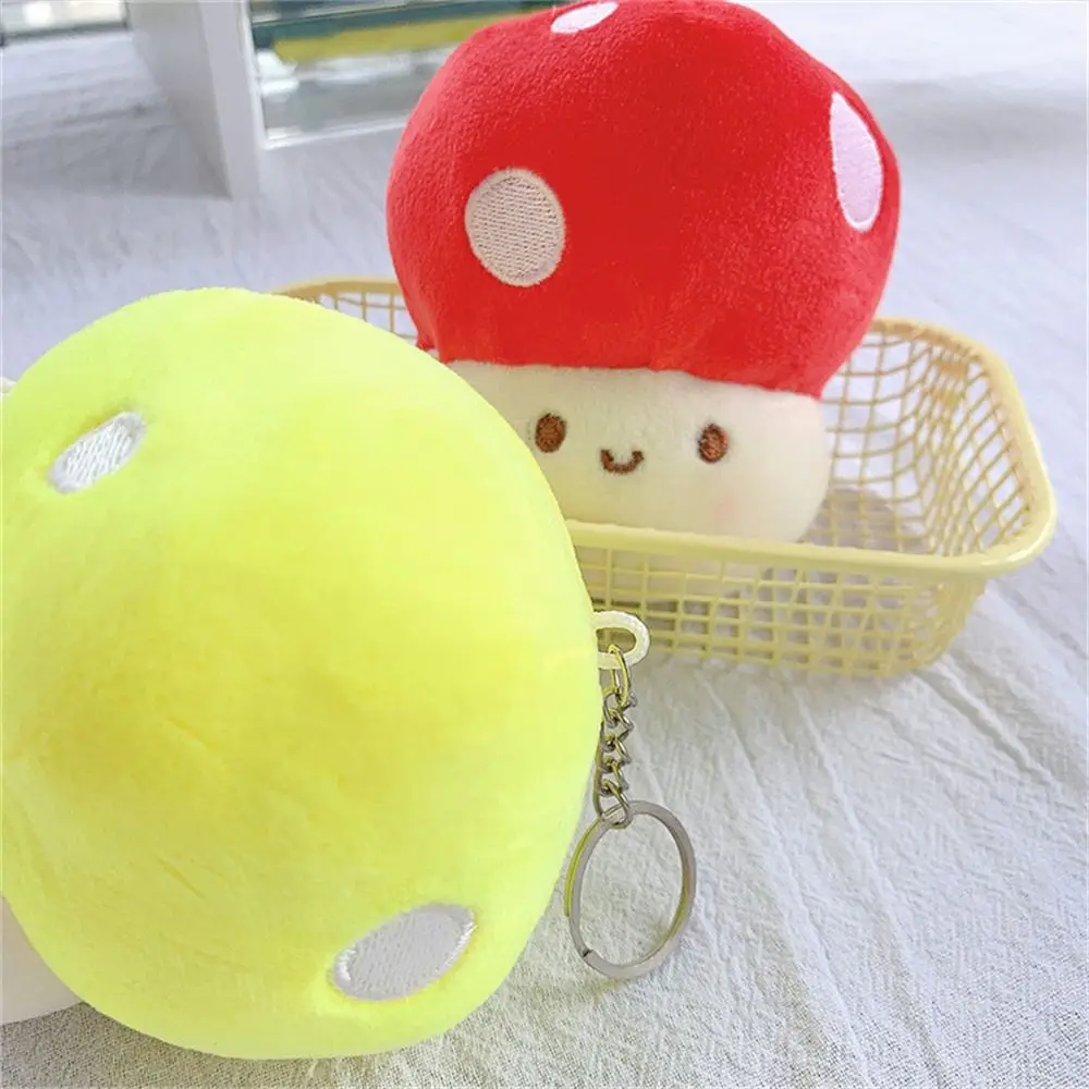 Bag Pendant Car Key Ring Stuffed Toy Mushroom Plush Keyring Vegetables Plush Pendant Mushroom Plush Doll Mushroom Keychain