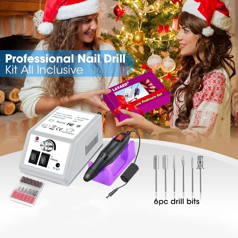 Professional Electric Nail Sander Drill Machine Nails File Electric Nail Drill Low Noise for Acrylic Manicure Nail Drill Gel Art