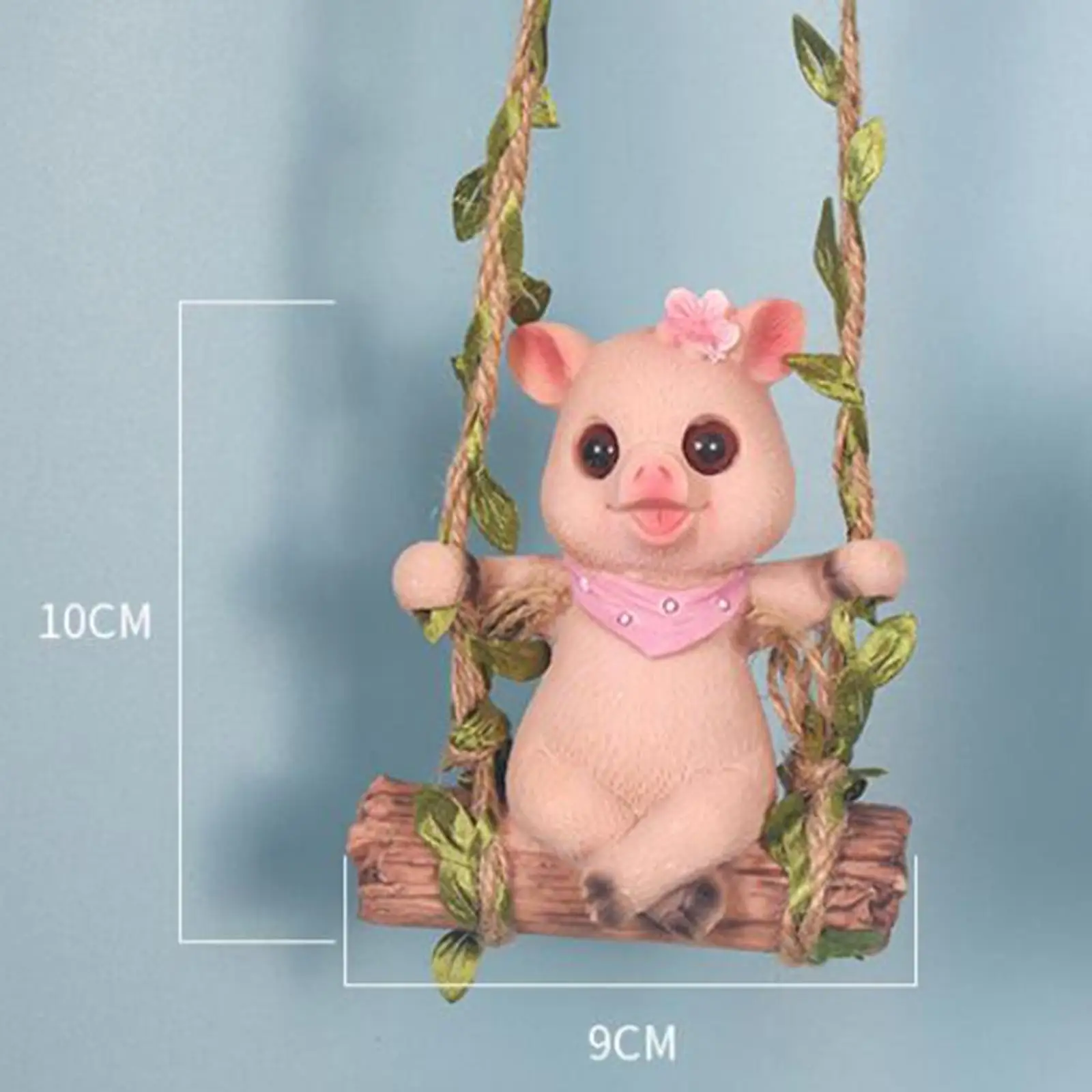 5x Hanging Animal Figurine Decoration Home Animal Statue Handpainted Resin Sculpture Resin Swing Animal Statues for