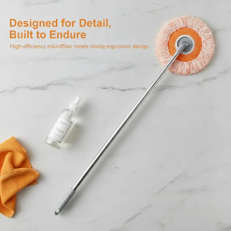 (Flexible Rotating Sunflower Mop Dust Removal Reusable Wall Mop Wet And Dry Detachable Ceiling Dust Remover For Wall Ceiling)