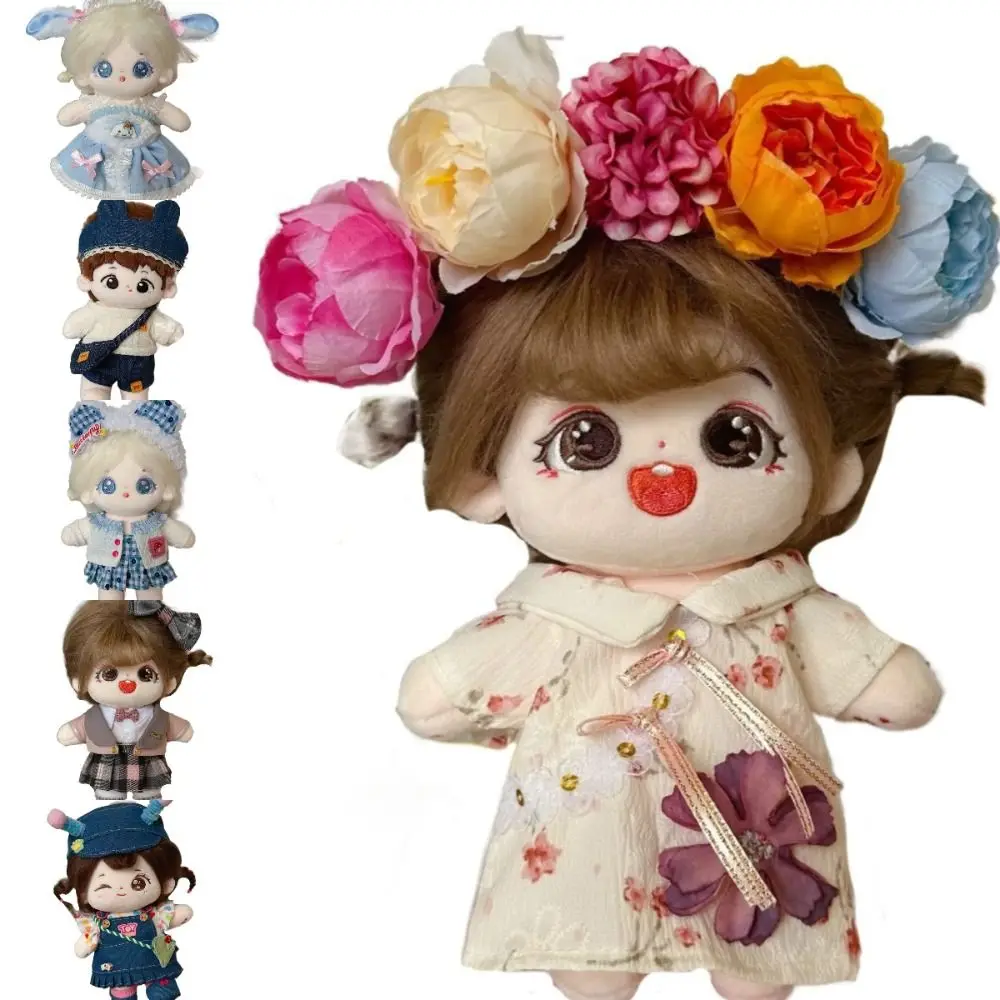 20Cm Katoen Pop Veranderende Kleding Bjd Poppen Accessoires Pop Lolita Kleding Cosplay Rekwisieten Handgemaakte Pop Jurk Set