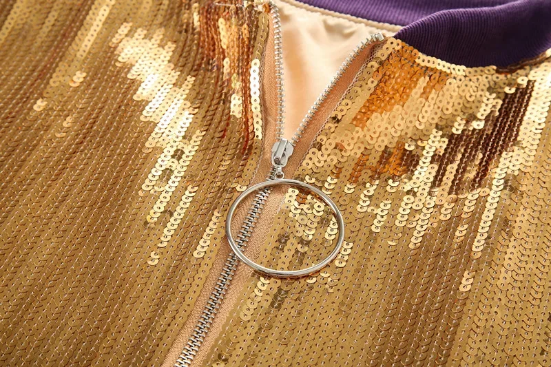 2025 خريف موضة جديدة الترتر شرابة المرأة سترة بأكمام طويلة عادية البيسبول طوق معطف الإناث