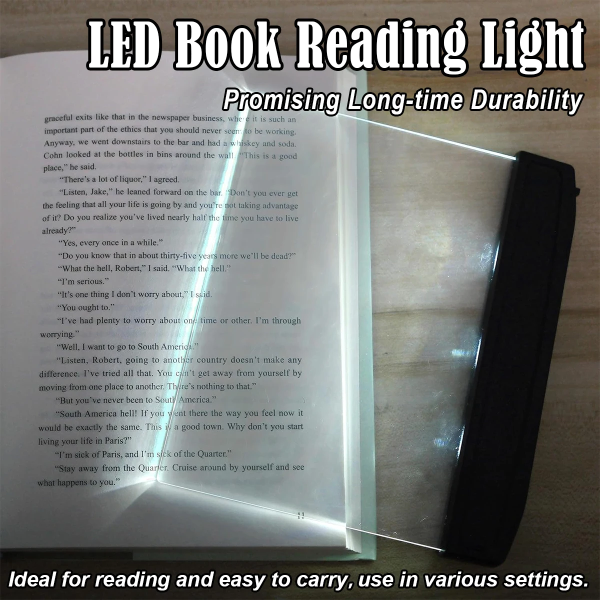 Flat Night Vision Reading Lamp Led Book Light Led Panel Led Light Night For Reading Battery Powered Read Portable Book For Night