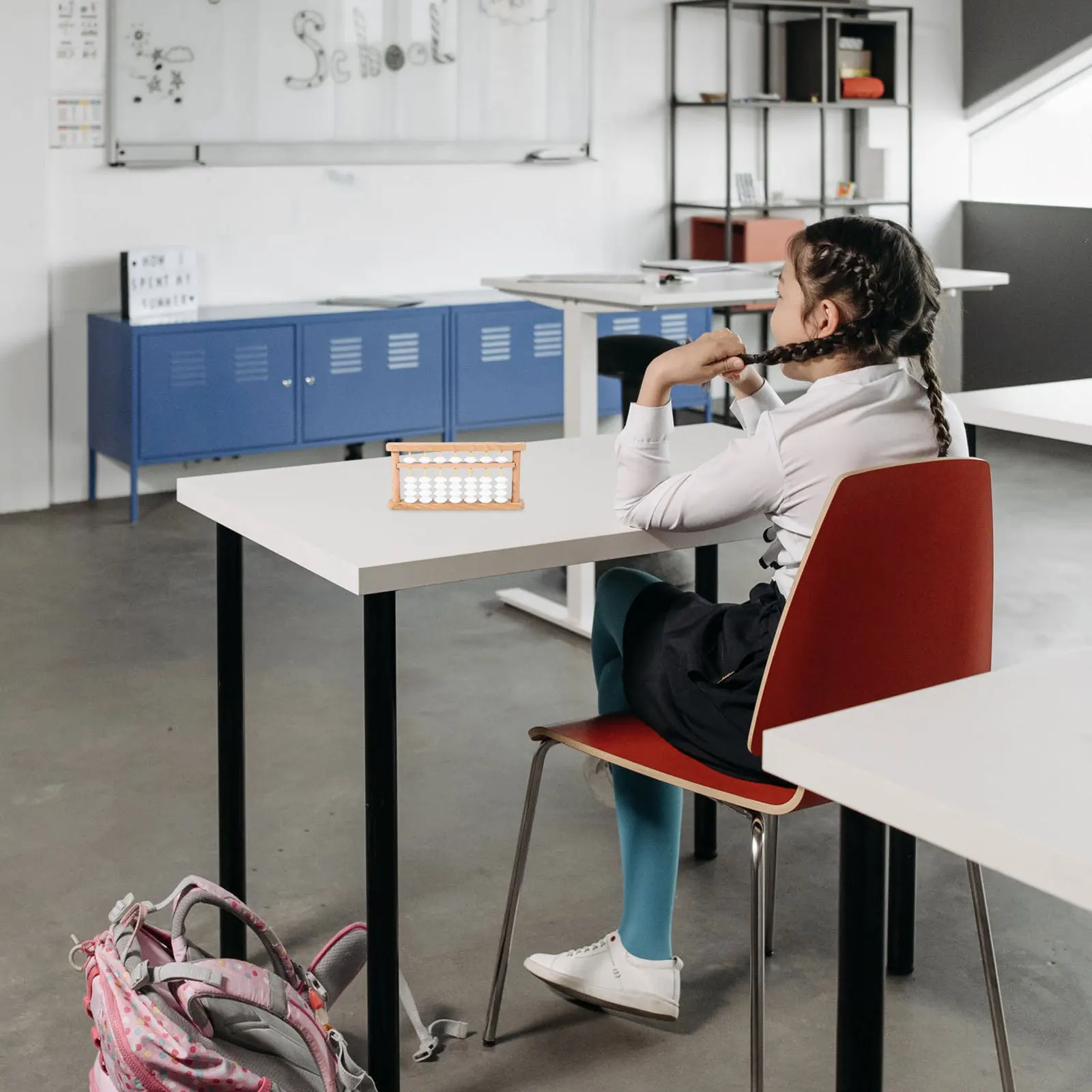 

1Set Wooden 7-Column Abacus Vintage Style DIY Arithmetic Tool Practical Counting Tool for Learning Small Abacus