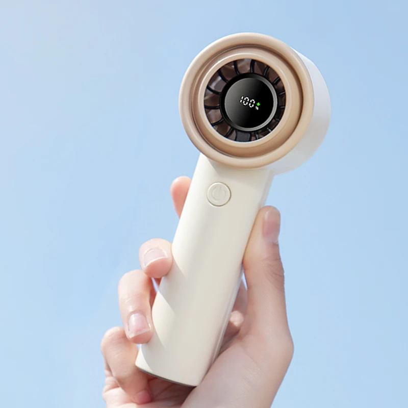 

Новый портативный ручной вентилятор, 100 скоростей, регулируемый турбовентилятор, уличный мини-высокоскоростной перезаряжаемый вентилятор 3000 мАч с дисплеем