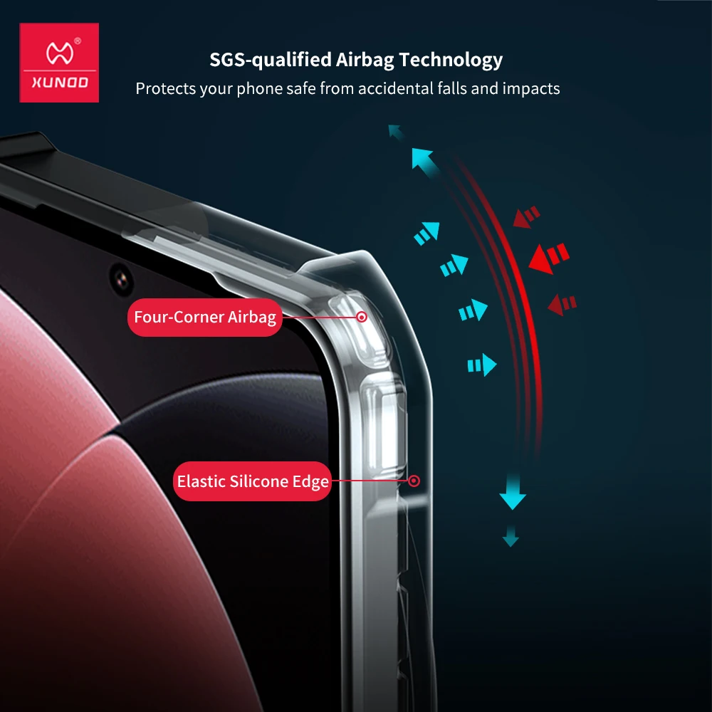 Etui Xundd do Xiaomi 15 Ultra, poduszka powietrzna, odporna na wstrząsy tylna przezroczysta obudowa telefonu z ochroną aparatu, obudowa hybrydowa akryl + TPU — zdjęcie produktu 2