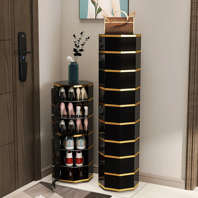 360 °   Schuhschrank, drehbar, Wohnzimmer, 6–14, mehrschichtige Schuhregale, Aufbewahrung, Hauseingang, ultraschmaler runder Schuh-Organizer