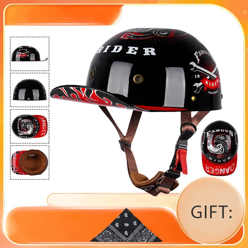 Kask motocyklowy cascos pojazd elektryczny lokomotywa jeździecka dla Harley Retro pół kask cztery pory roku uniwersalny kask kask